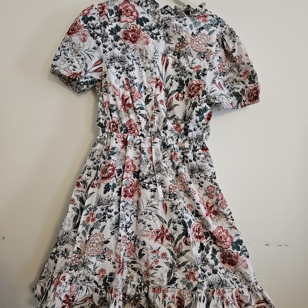 Janie and Jack Floral Kids Midi Dress - Red and Green